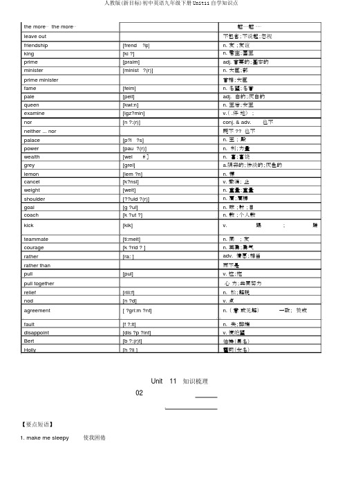 人教版(新目标)初中英语九年级下册Unit11自学知识点