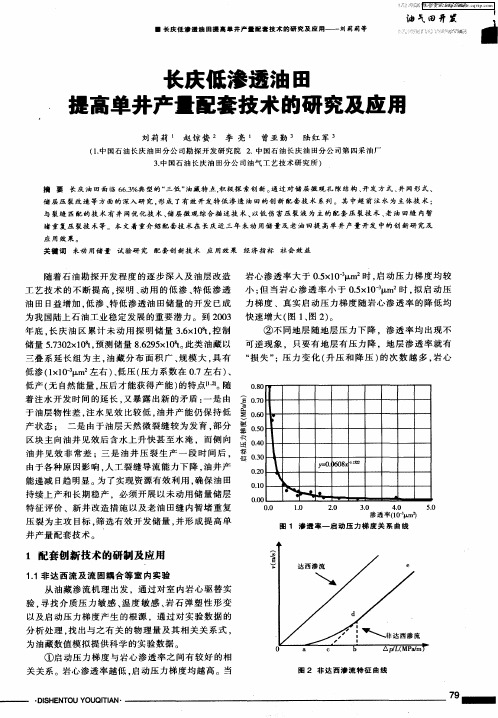 长庆低渗透油田提高单井产量配套技术的研究及应用