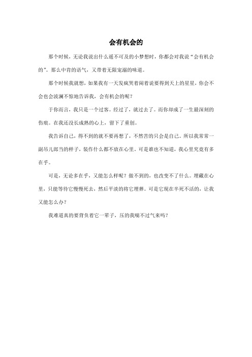 会有机会的_高中高三作文300字
