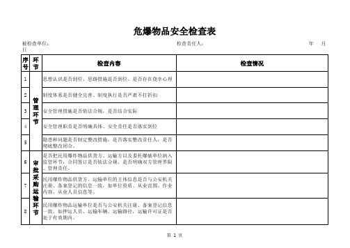 危爆物品检查表(定稿)