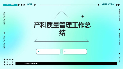 产科质量管理工作总结PPT