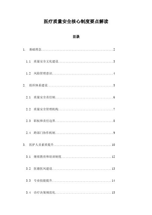 医疗质量安全核心制度要点解读