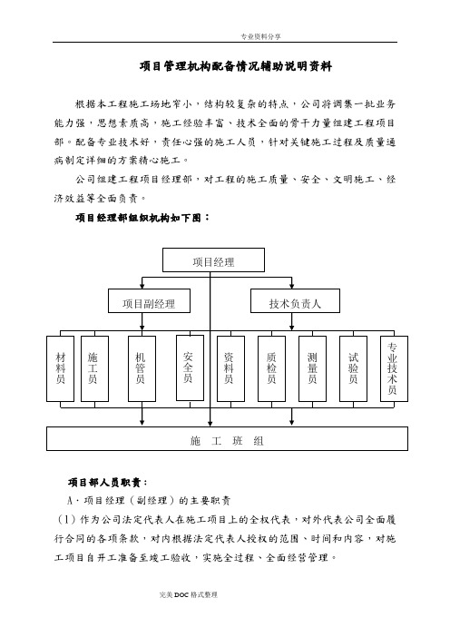 项目管理机构配备情况辅助说明资料全