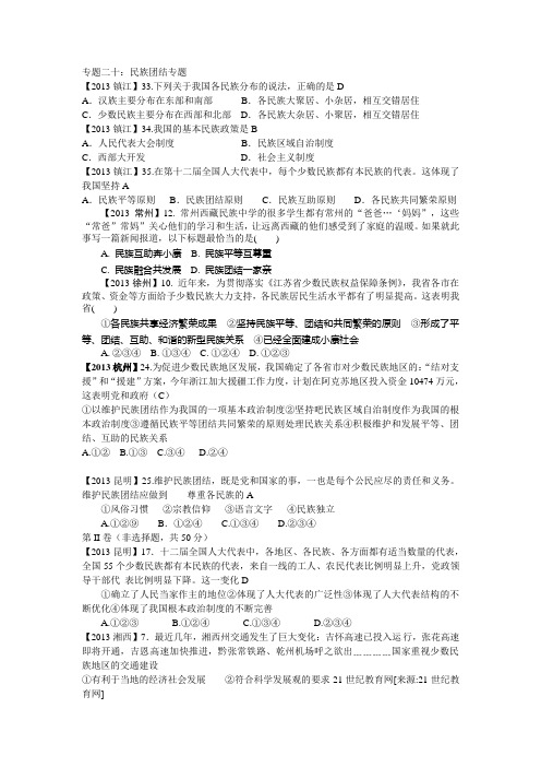 专题二十 民族团结