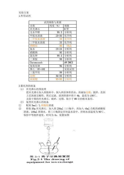 甲胺合成催化剂实验方案