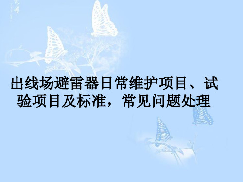 出线场避雷器日常维护项目、试验项目及标准,常见问题处理