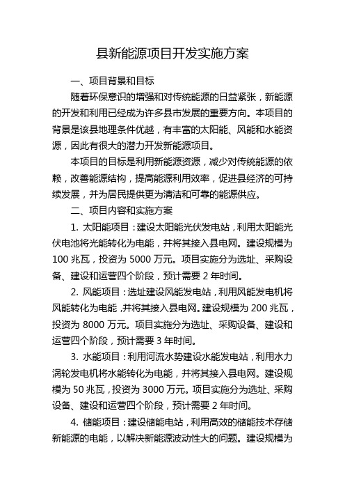 县新能源项目开发实施方案