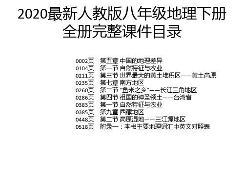 2020最新人教版八年级地理下册全册完整课件