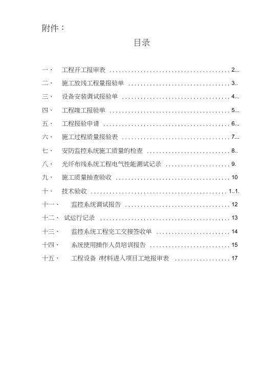 视频监控验收资料