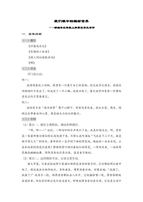 我们眼中的缤纷世界——部编本三年级上册第五单元习作