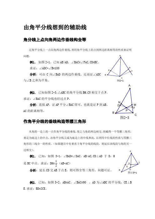 由角平分线想到的辅助线