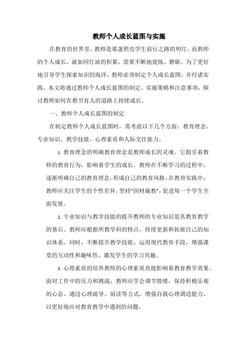 教师个人成长蓝图与实施