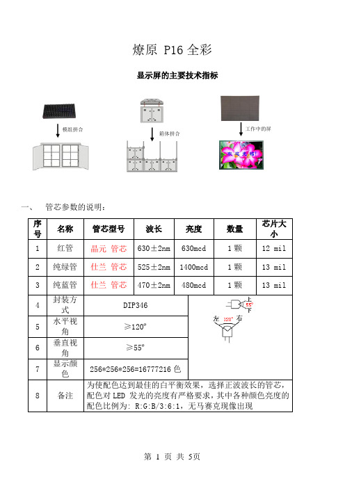 户外P16全彩显示屏详细参数