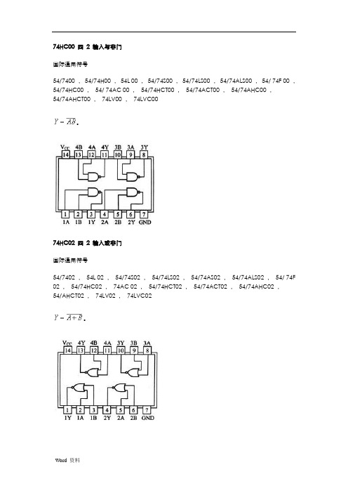 74HC系列芯片资料