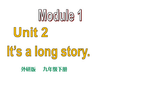 外研版九年级英语下册Module 1 Travel Unit 2 It’s a long