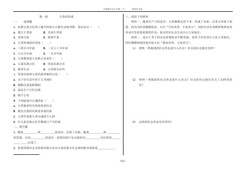 九年级人教版历史习题集