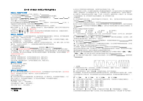 第二章《声现象》复习导学案2021-2022学年人教版八年级上册物理