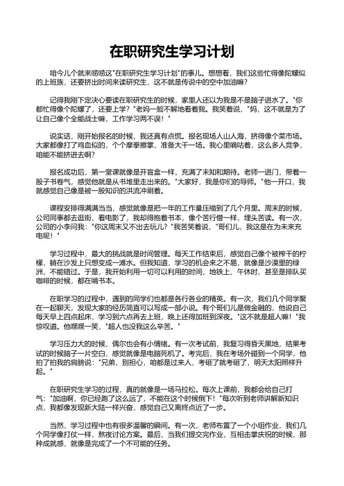 在职研究生学习计划