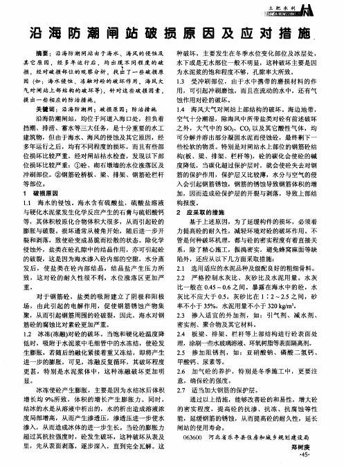 沿海防潮闸站破损原因及应对措施