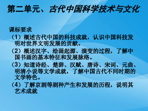 古代中国科学技术与文化ppt 人教版课件