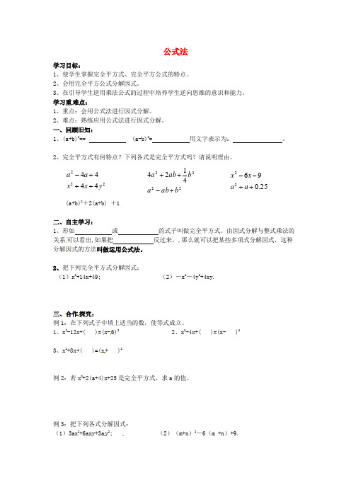 《公式法》导学案 2022年北师大版八下数学