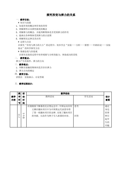 探究形变与弹力的关系