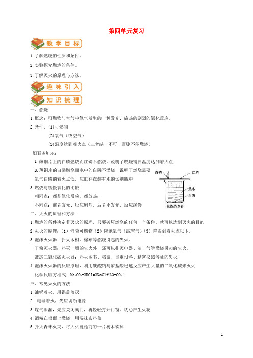 九年级化学全册 第4章 认识化学变化复习教案 (新版)沪教版