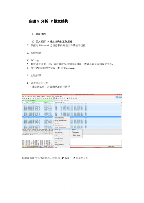 实验5分析ip报文结构