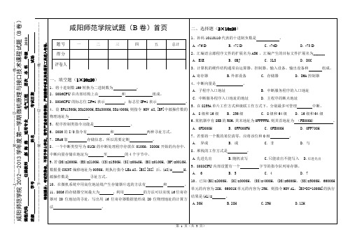 10电气工程微机原理B卷.doc