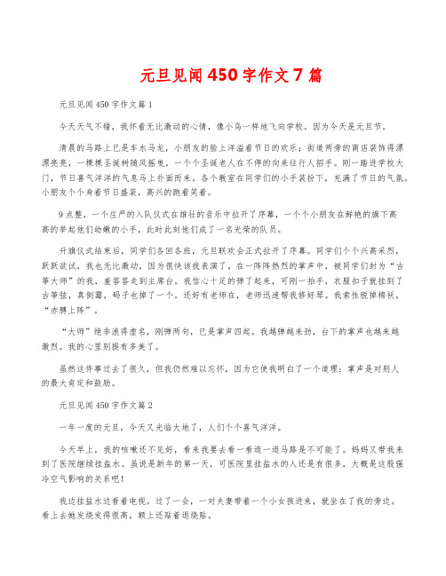 元旦见闻450字作文7篇