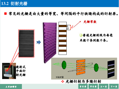 大学物理学课件-衍射光栅