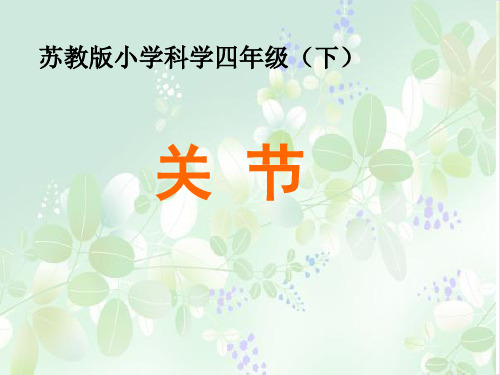 四年级下册科学-关节-苏教版-PPT课堂课件