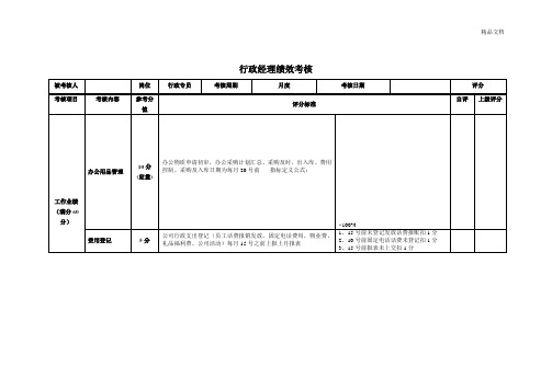 行政专员绩效考核表(定性)