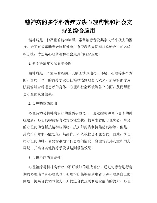 精神病的多学科治疗方法心理药物和社会支持的综合应用