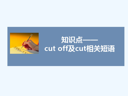 知识点——cut off及cut相关短语