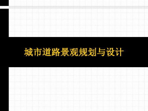 城市道路景观规划与设计提纲资料