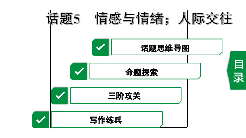 2020年福建英语中考作文指导话题5 情感与情绪;人际交往