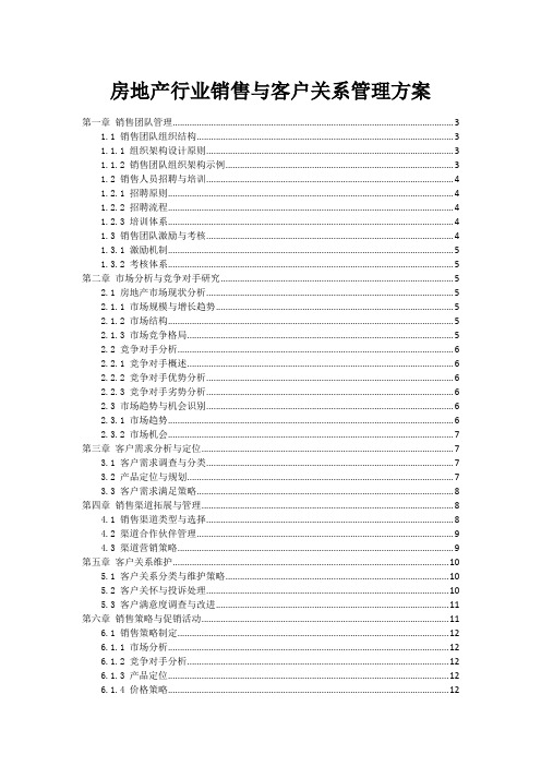 房地产行业销售与客户关系管理方案