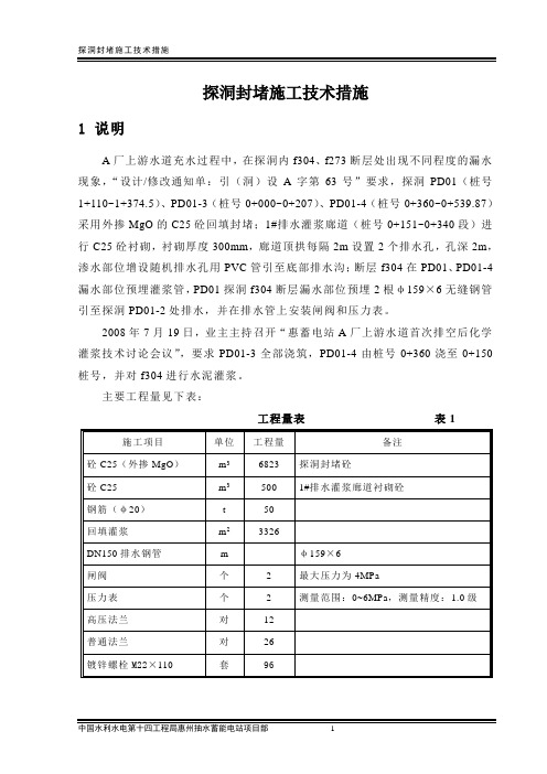 探洞封堵施工技术措施课件