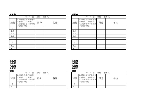 班风班级检查记录表