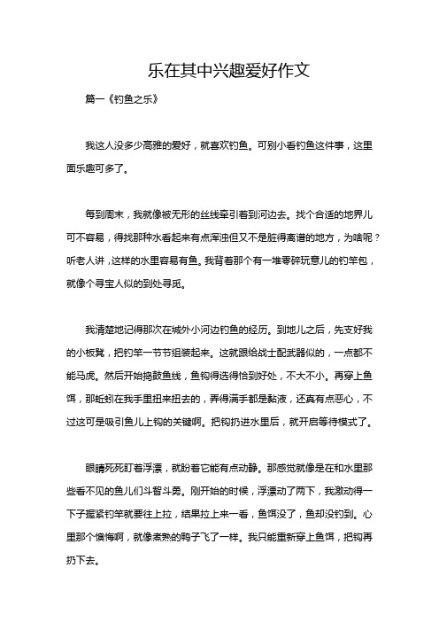 乐在其中兴趣爱好作文