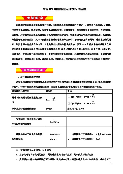 高考物理二轮复习专题电磁感应定律及综合应用教学案