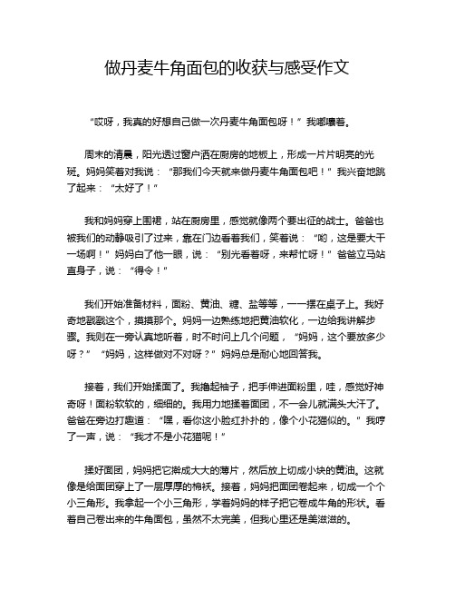 做丹麦牛角面包的收获与感受作文