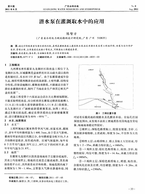 潜水泵在灌溉取水中的应用