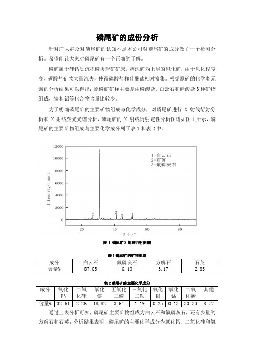 磷尾矿的成分分析