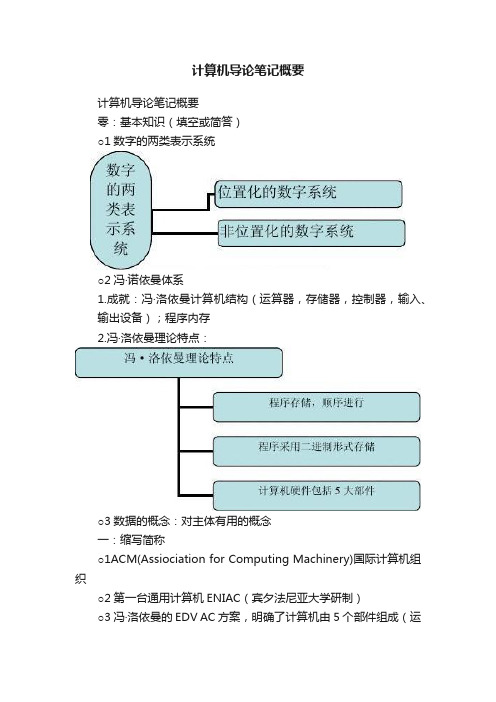 计算机导论笔记概要