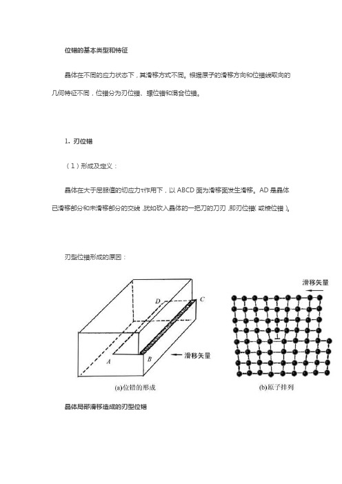 位错的基本类型和特征!