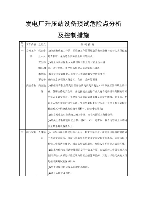 发电厂升压站设备预试危险点分析及控制措施