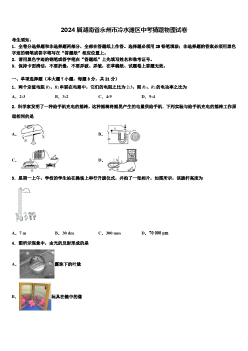 2024届湖南省永州市冷水滩区中考猜题物理试卷含解析