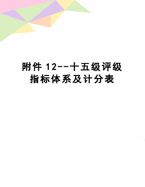 【精品】附件12--十五级评级指标体系及计分表